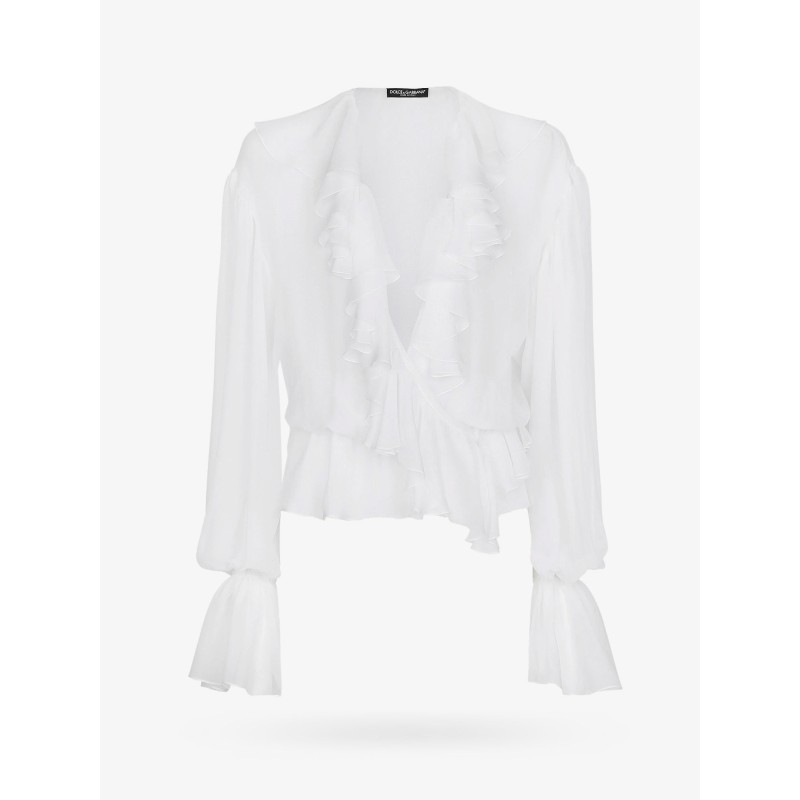 Silk shirt with rouches