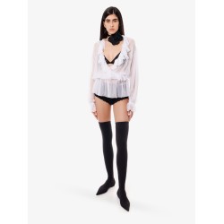 Silk shirt with rouches