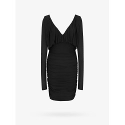 Cupro dress with drapery