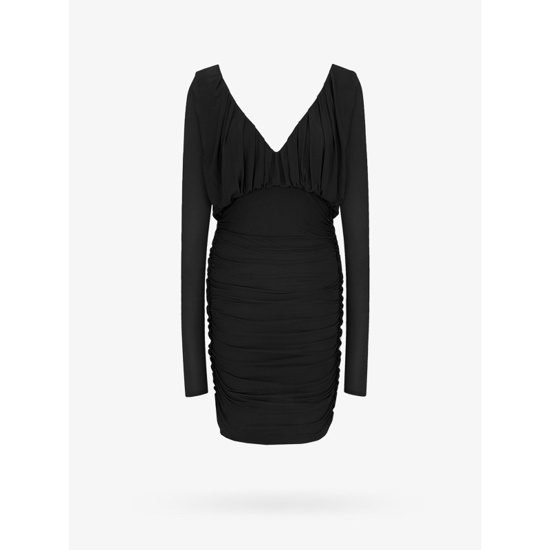 Cupro dress with drapery