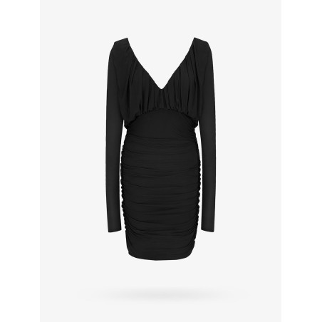Cupro dress with drapery