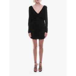 Cupro dress with drapery