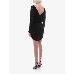 Cupro dress with drapery