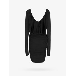 Cupro dress with drapery