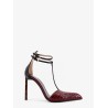Python-effect leather pumps