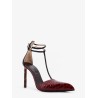 Python-effect leather pumps