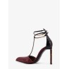 Python-effect leather pumps