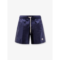 Nylon swim shorts with side logo patch