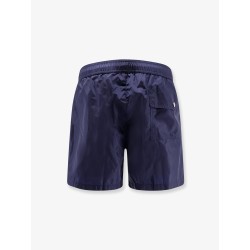 Nylon swim shorts with side logo patch