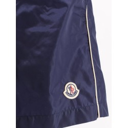 Nylon swim shorts with side logo patch