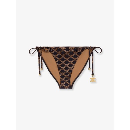 Jersey bikini bottom with monogram print