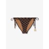 Jersey bikini bottom with monogram print