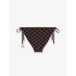 Jersey bikini bottom with monogram print