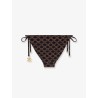 Jersey bikini bottom with monogram print