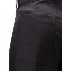 Pleated wool and silk bermuda shorts