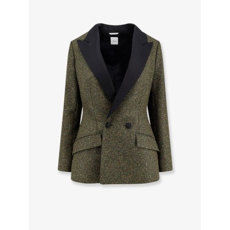 Fitted silk and virgin wool blend tweed blazer