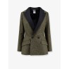 Fitted silk and virgin wool blend tweed blazer