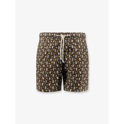Nylon swim shorts with all-over micro pattern