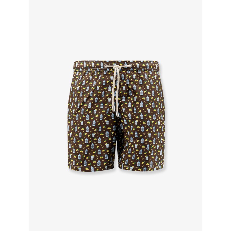 Nylon swim shorts with all-over micro pattern