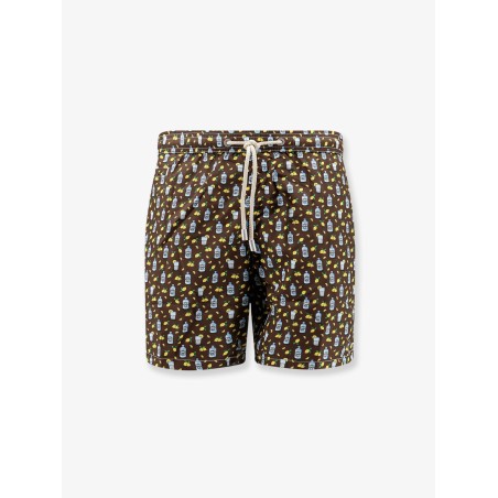 Nylon swim shorts with all-over micro pattern
