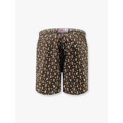 Nylon swim shorts with all-over micro pattern