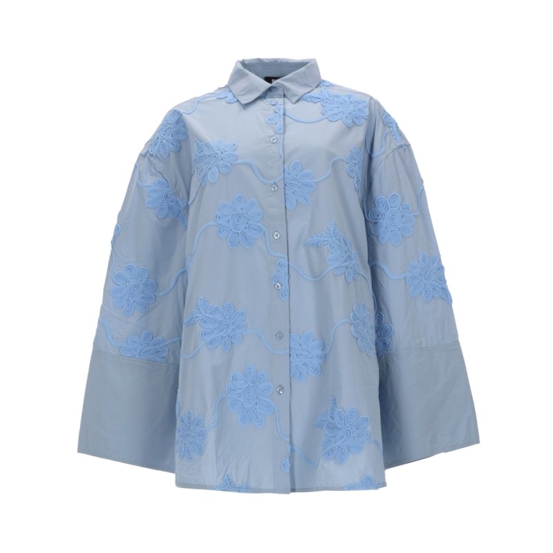 CAMICIA OVERSIZE CON DETTOGLIO FLOREALE