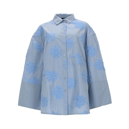 CAMICIA OVERSIZE CON DETTOGLIO FLOREALE