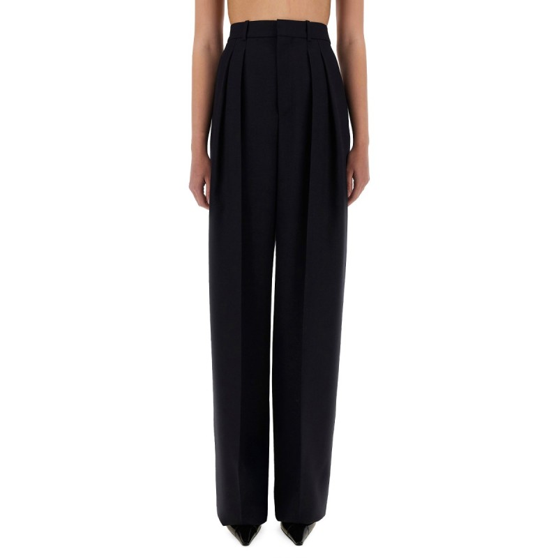 WIDE-LEG PANTS IN GRAIN DE POUDRE