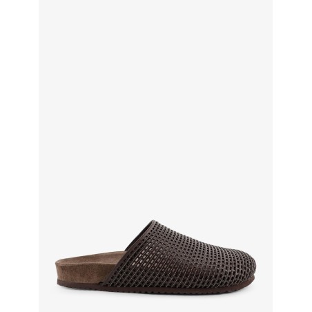 Leather sandals with Precious Net detail