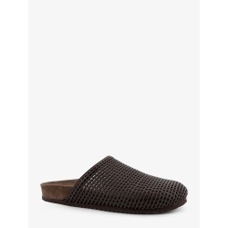 Leather sandals with Precious Net detail