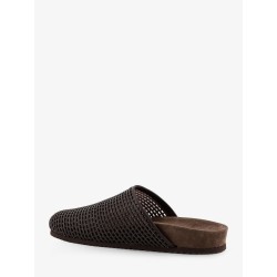 Leather sandals with Precious Net detail