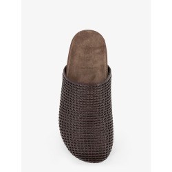 Leather sandals with Precious Net detail