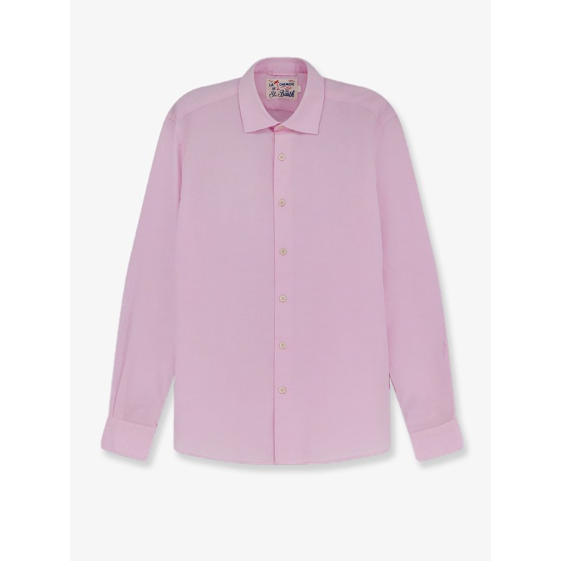 Cotton shirt with front embroidered logo