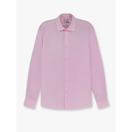 Cotton shirt with front embroidered logo