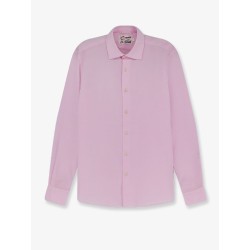 Cotton shirt with front embroidered logo