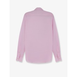 Cotton shirt with front embroidered logo