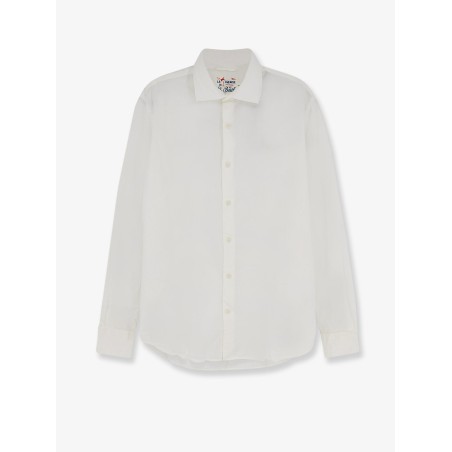 Cotton shirt with front embroidered logo