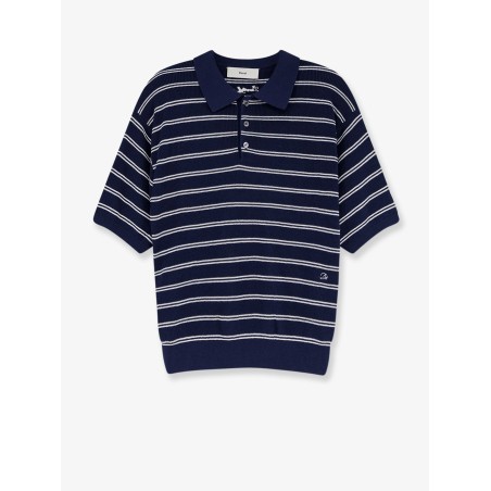 Unisex striped cotton blend polo shirt