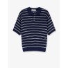 Unisex striped cotton blend polo shirt
