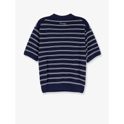 Unisex striped cotton blend polo shirt
