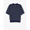 Unisex striped cotton blend polo shirt