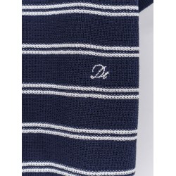Unisex striped cotton blend polo shirt