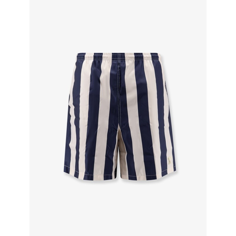 Nylon swim shorts with striped pattern