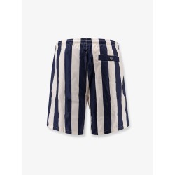 Nylon swim shorts with striped pattern