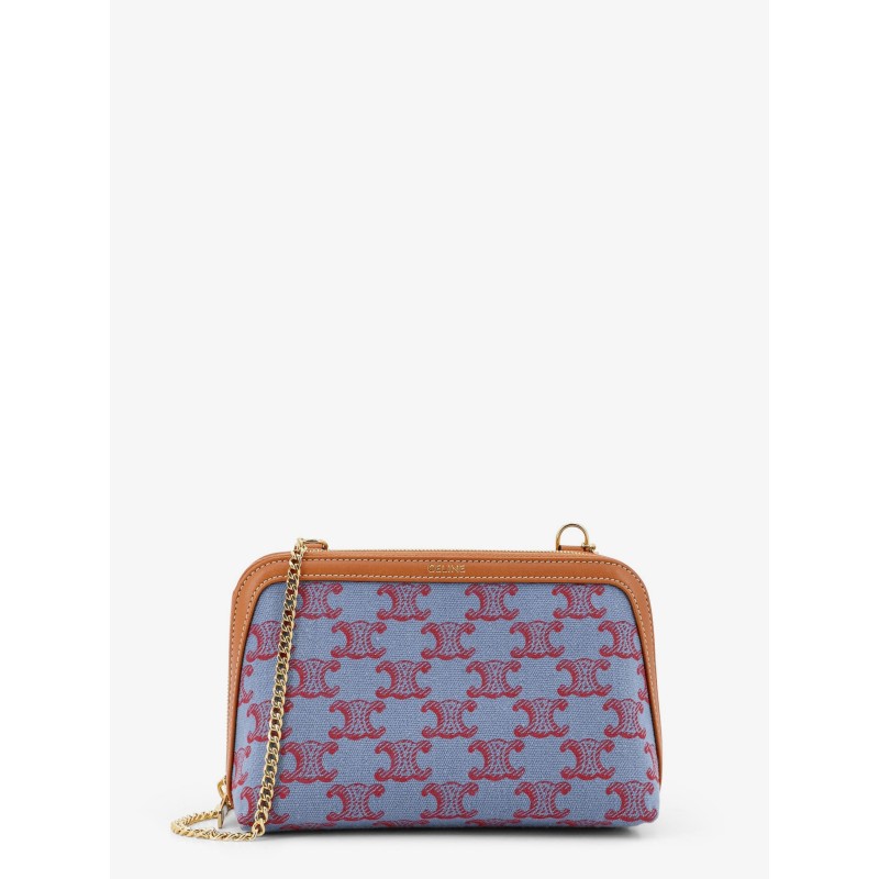 Jacquard fabric crossbody bag with all-over Triomphe logo