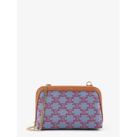 Jacquard fabric crossbody bag with all-over Triomphe logo