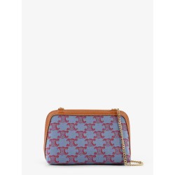 Jacquard fabric crossbody bag with all-over Triomphe logo