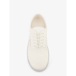 Serena leather sneakers with woven effect