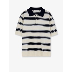 Unisex striped cotton polo shirt