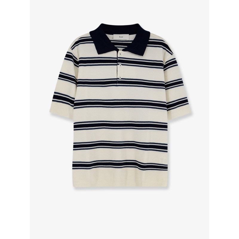 Unisex striped cotton polo shirt